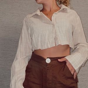 H&M cropped flannel
